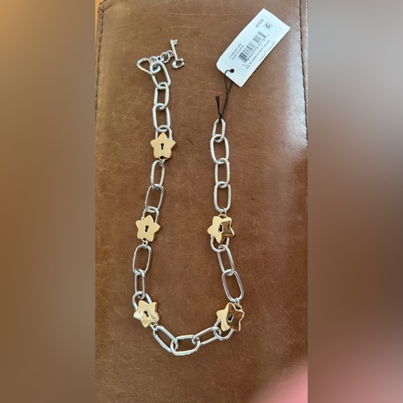 COACH Jewelry - NWT Coach Star Padlock Chain Two Tone Link Necklace